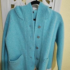 Ch classic Large lambswool angora sweater hoodie.light blue